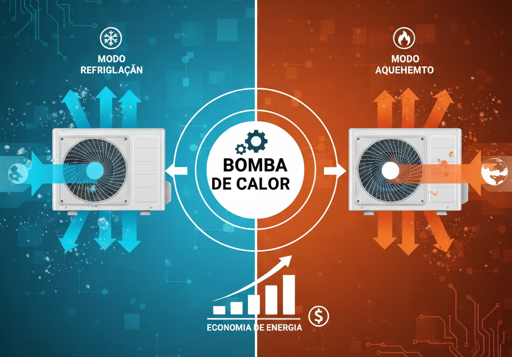 ar condicionado quente e frio com tecnologia bomba de calor